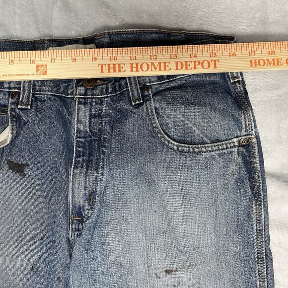 Carhartt Grunge Workwear Skater Baggy Blue Jeans 34x32 VTG Y2K Thrashed B189DKV - Picture 15 of 16